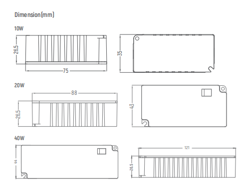 10W 0-10V CC Driver( PUP10A-1WMC-350 & PUP10A-1WMC-700 )